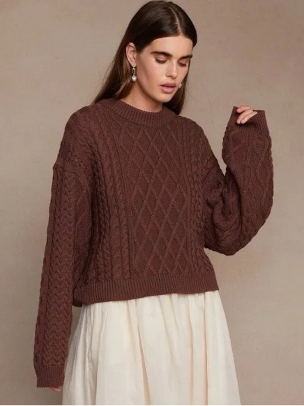 Chann Lu Cable Knit Sweater, NWT